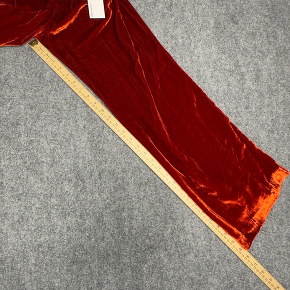 Reformation Wes Pants Set Women 4 Orange Silk Blend Velvet Wide Leg Holiday Luxe - Picture 14 of 15